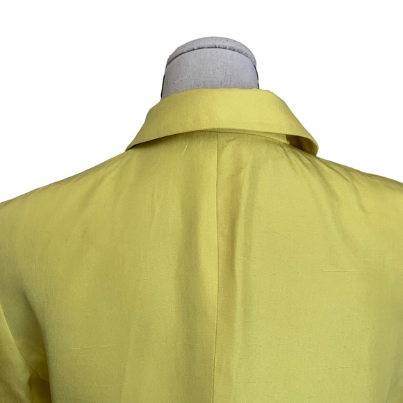 Vintage 90s Istante Versace Bright Yellow Silk Jacket Medusa Button sz 42 - Picture 8 of 16